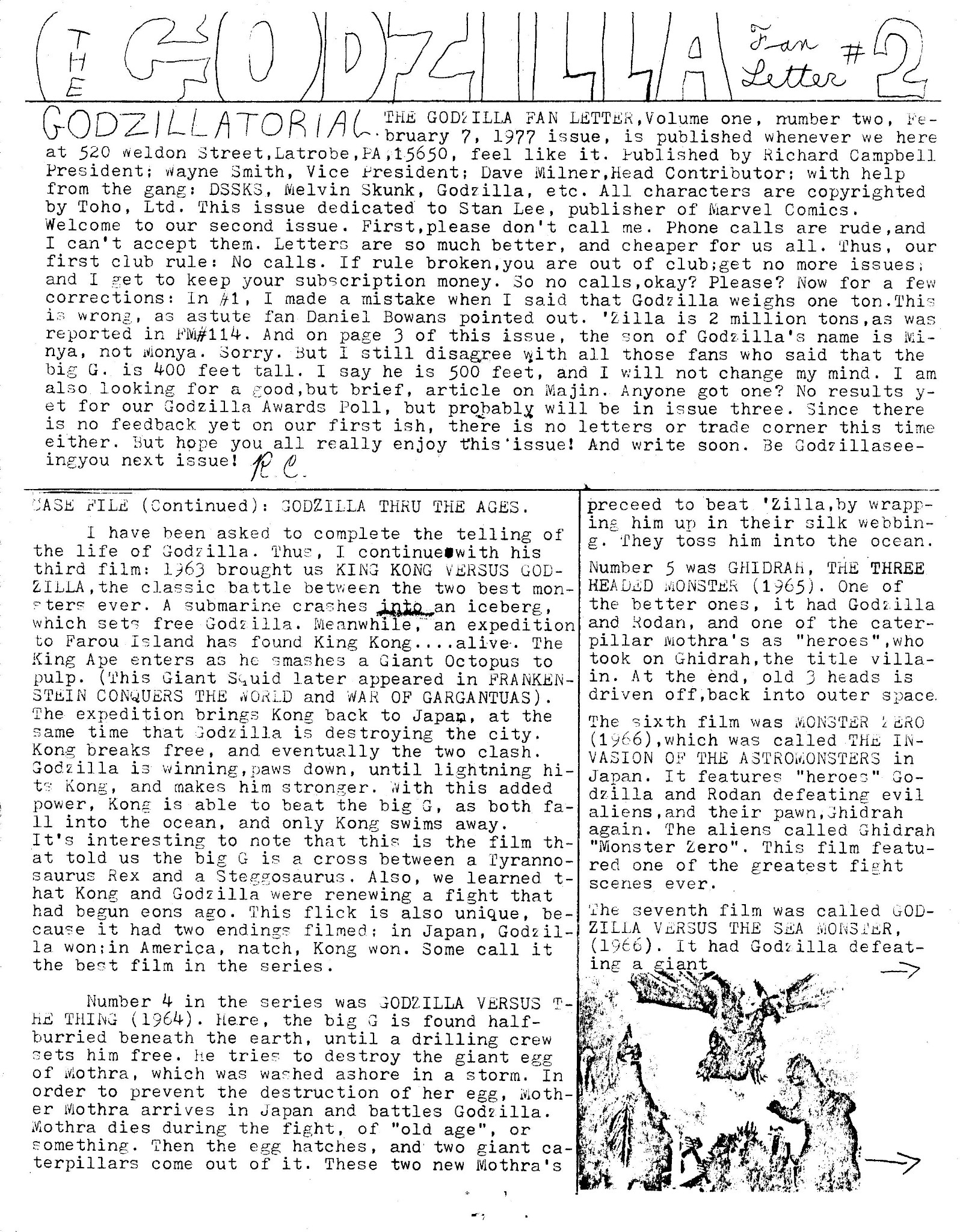 Godzilla Fan Letter Issue 2