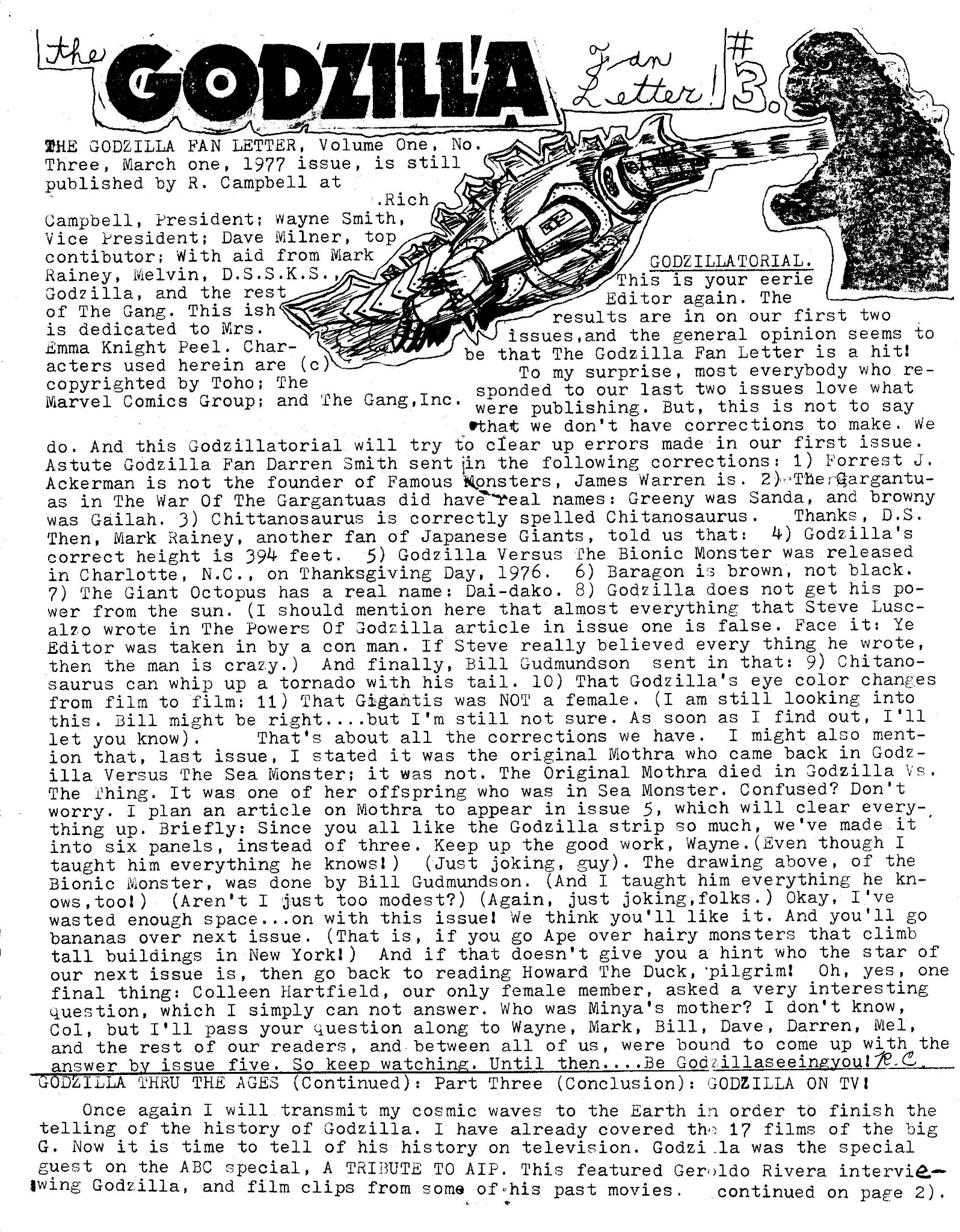 Godzillamania fanzine cover
