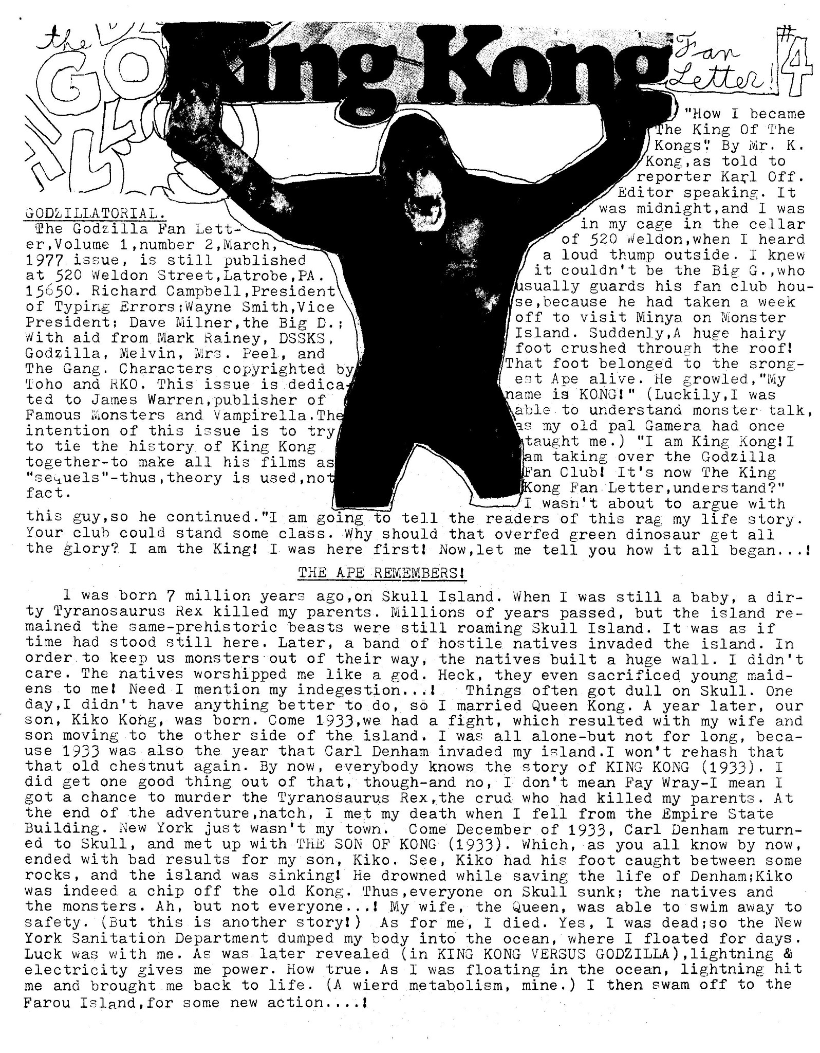 Godzilla Fan Letter Issue 4
